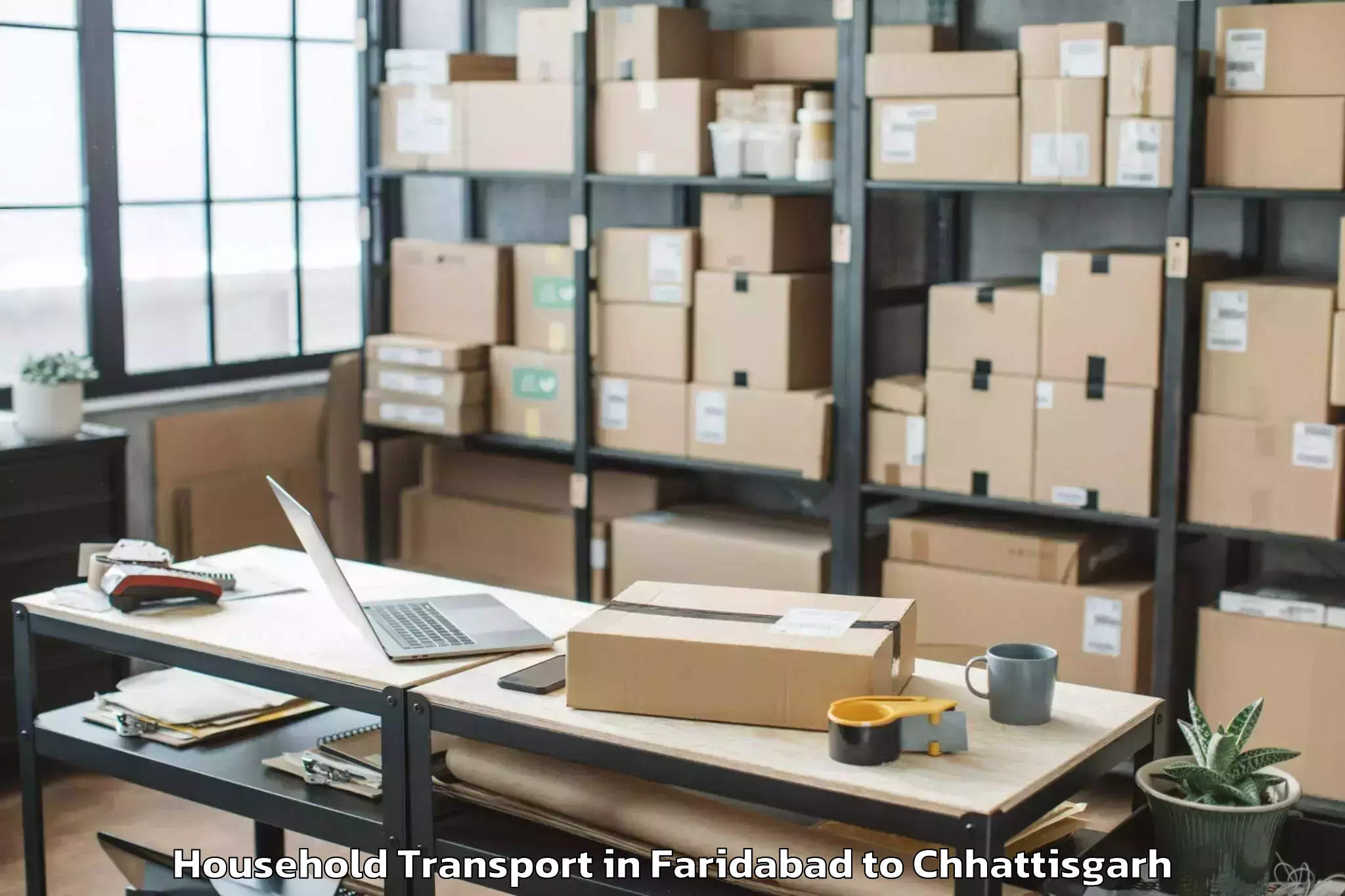 Reliable Faridabad to Ambikapur Household Transport